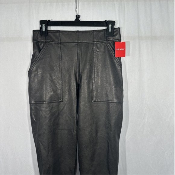NEW $148 Spanx [ Small ] Faux Leather Jogger‎ Pants in Black - Picture 7 of 15